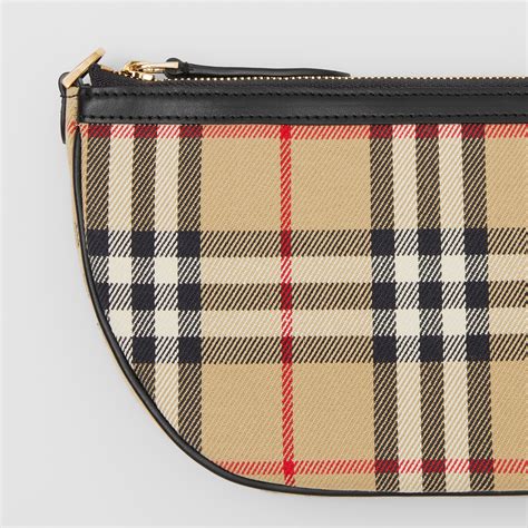 Burberry Vintage Check Cotton Olympia Pouch Archive Beige